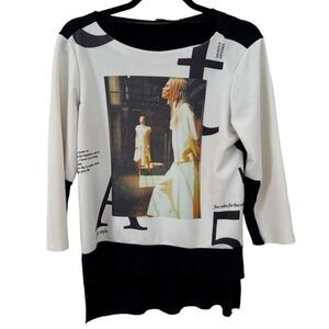 Aquamar Layered 3/4 Sleeve Blouse Size M